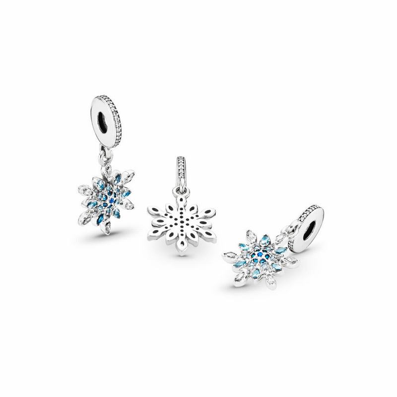 Pandora Crystalized Snowflake Dangle Charm Clearance NZ, Sterling Silver (815624-YHP)